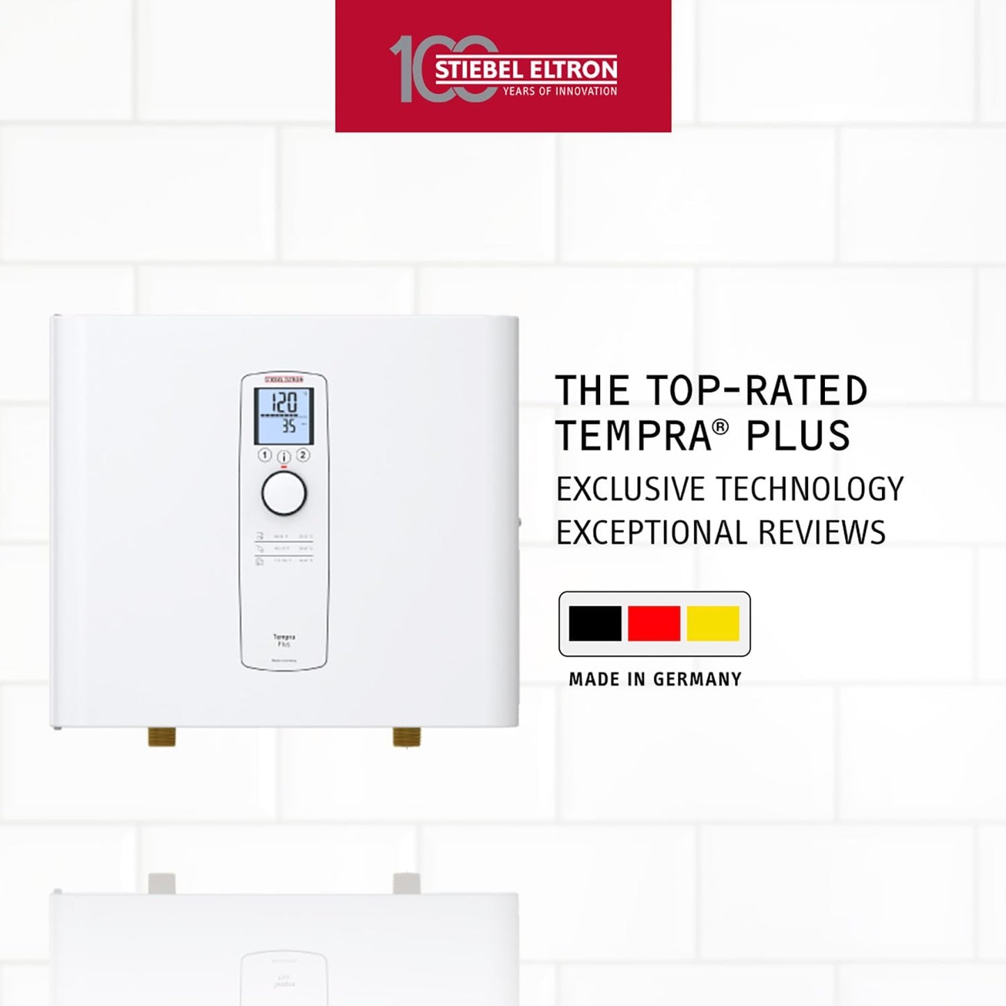 Tankless Water Heater – Tempra 20 plus – Electric, on Demand Hot Water, Eco, White