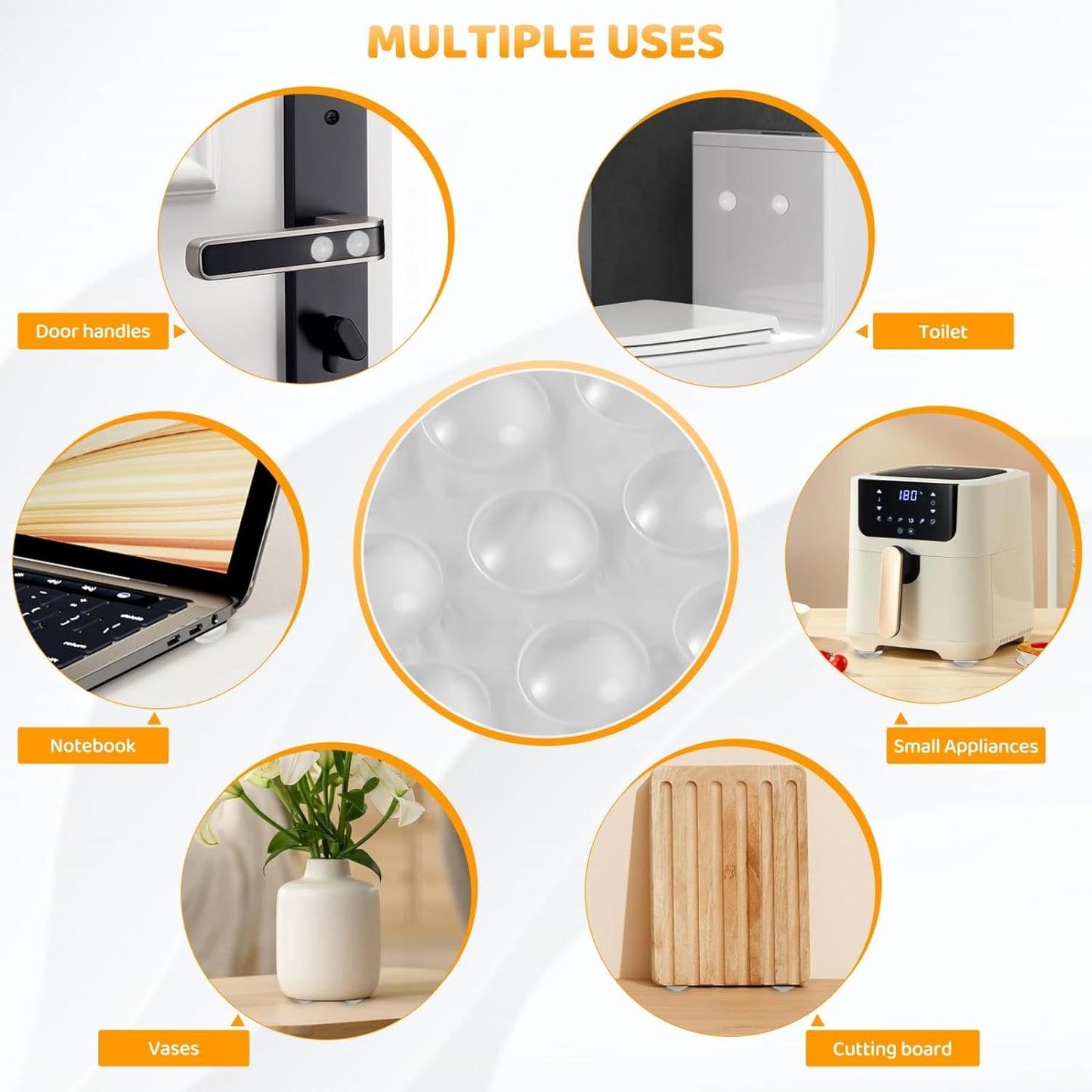 Cabinet Door Bumper, Cabinet Bumpers Clear 120PCS, Cabinet Stoppers Rubber, Cabinet Cushion Drawer Stops, Rubber Cabinet Door Bumpers Sound Dampening 3/8 Inch