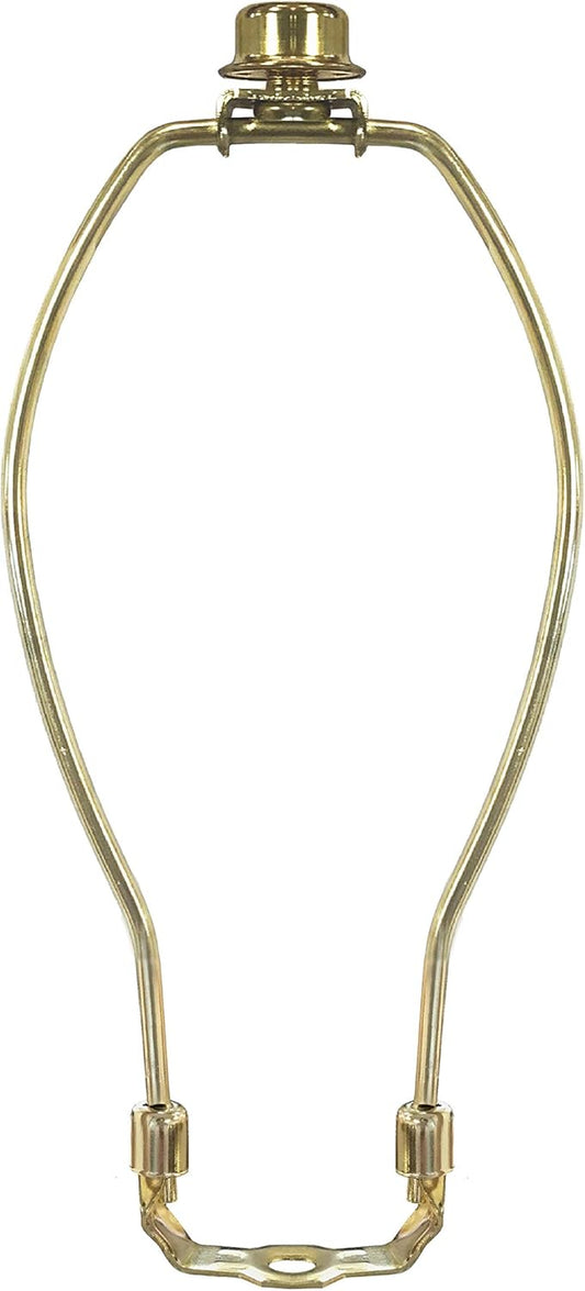 HA-1001-7BR-1 Heavy Duty Harp for Lamp Shade Holder, 7 Inch, Polished Brass Base