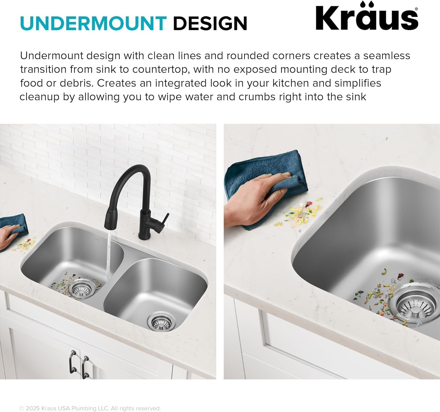 Premier 32-Inch Undermount 50/50 Double Bowl 18-Gauge Stainless Steel Kitchen Sink with Strainers (X2), KBU22