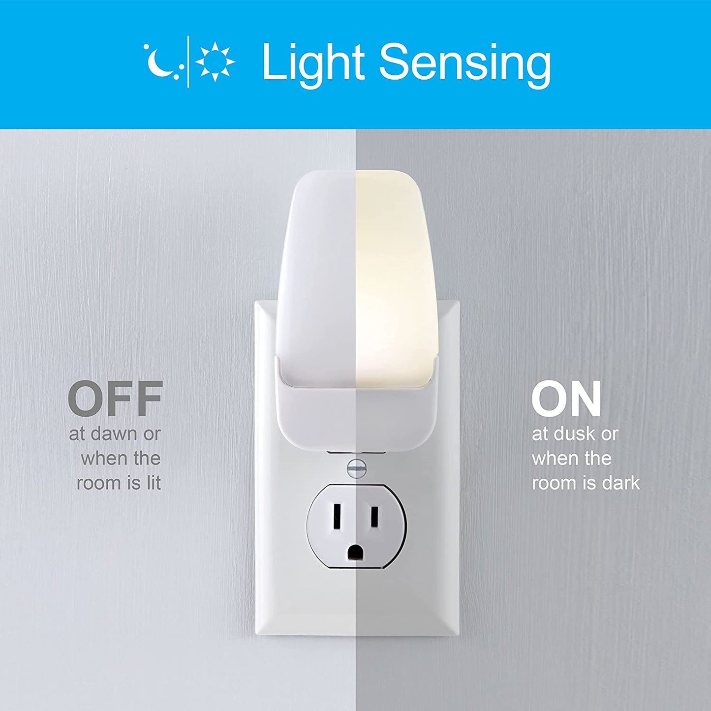 LED Night Light, Plug-In, Dusk to Dawn Sensor, Warm White, Ambient Lighting, Ideal Kids Adults Nightlight for Bedroom, Bathroom, Nursery, Hallway, Kitchen, 30966, 2 Pack