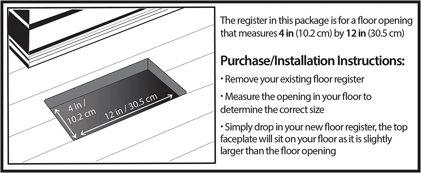 SPH412-RB Floor Register, 4X12, Rubbed Bronze Finish