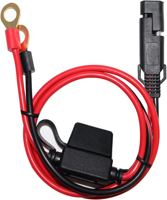 2FT SAE to Ring Terminal Harness Quick Connect/Disconnect Ring Terminal Assembly, 10A Fuse(2Ft)